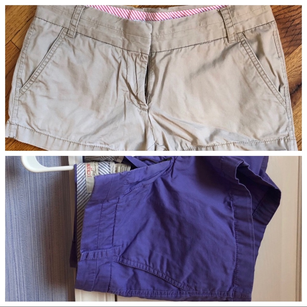 TWO pairs of J.Crew “broken-in” chino shorts Sz 2